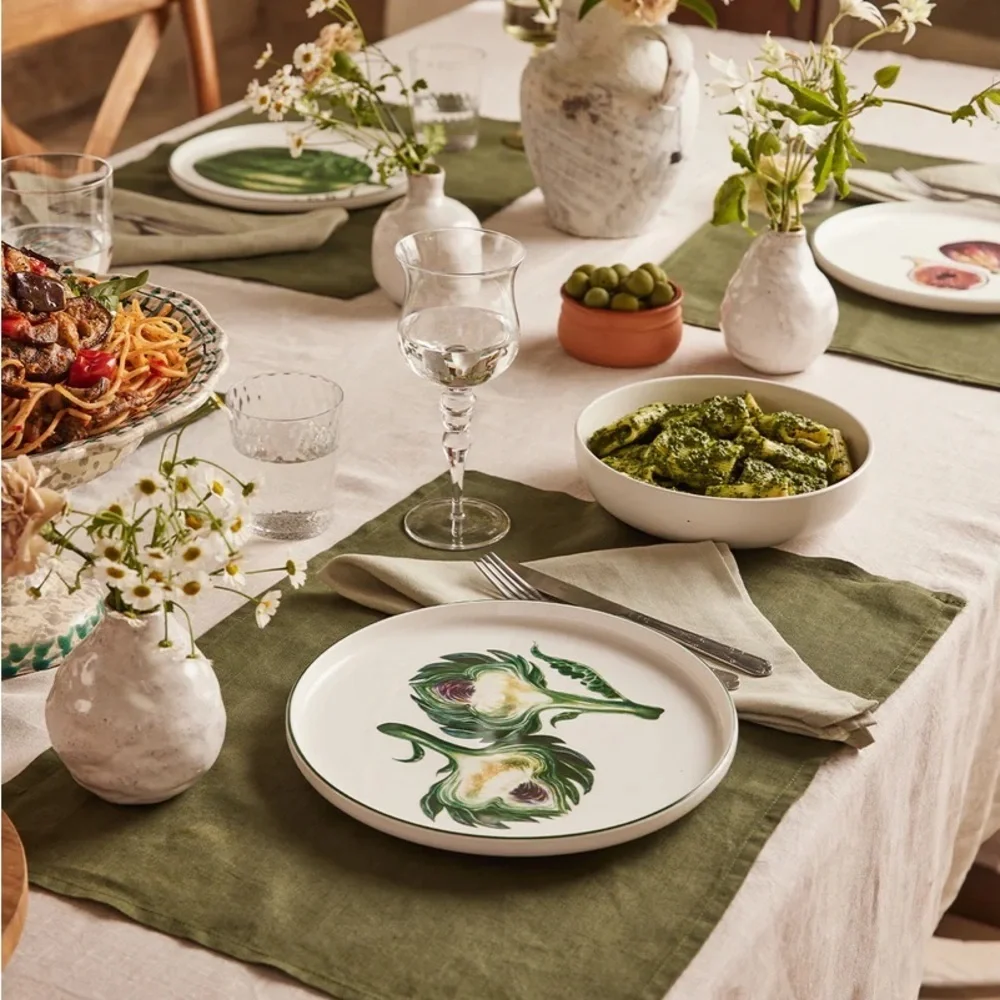 LINGE PARTICULIER TABLE-MAT 100% LINEN  IN OLIVE Color made in FRANCE